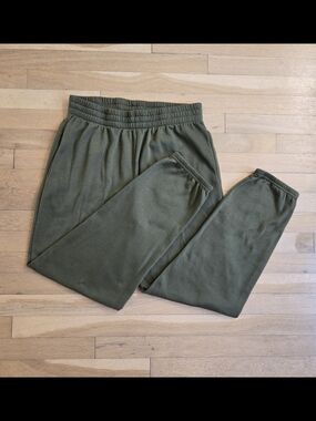 Olive Green Elastic Waist Sweatpants